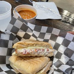 With The Wind Vineyard & Winery - The wild Tom Turkey sandwich with fresh tomato bisque soup