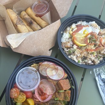 Ga-Tang - Lunch. Pork belly and pork sisig with lumpia. - Filipino Near Me - Riverside, California