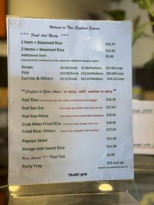 Menu photo 7 Thai Elephant Express San Jose, CA