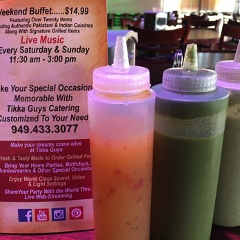 Tikka Guys - Sauces: Salad dressing, mild chutney, spicy chutney - Indian Near Me - Anaheim, California Tikka Guys - Sauces: Salad dressing, mild chutney, spicy chutney - Indian Near Me - Anaheim, California