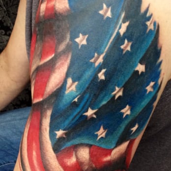 Lyfestyle Ink - Awesome Flag by Daniel Hernandez! - Tattoo Near Me - San Mateo, California