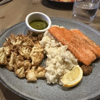 Rod & Reel Restaurant - Salmon with mushroom risotto - Seafood Near Me - Cooper Landing, Alaska Rod & Reel Restaurant - Salmon with mushroom risotto - Seafood Near Me - Cooper Landing, Alaska