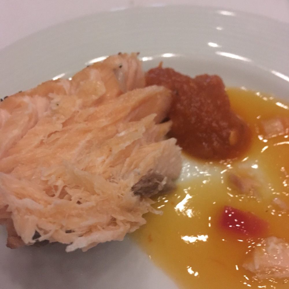 Terra Gaucha - Salmon with a mango salsa - Brazilian Near Me - Tampa, Florida Terra Gaucha - Salmon with a mango salsa - Brazilian Near Me - Tampa, Florida