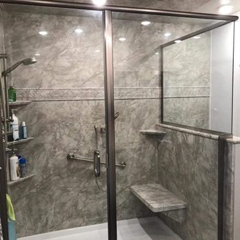Duckota Shower & Bath - Custom glass walk in shower with bench seat and grab bar. - General Contractors Near Me - Rapid City, South Dakota Duckota Shower & Bath - Custom glass walk in shower with bench seat and grab bar. - General Contractors Near Me - Rapid City, South Dakota