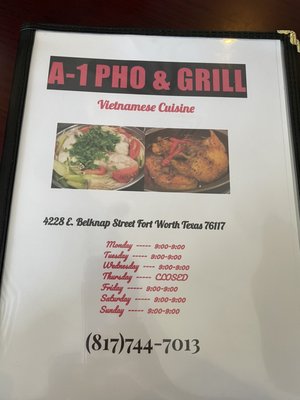 Menu photo 6 A-1 Pho & Grill Haltom City, TX