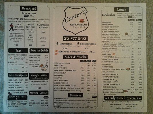 Menu photo 3 Carter's Restaurant Dearborn, MI