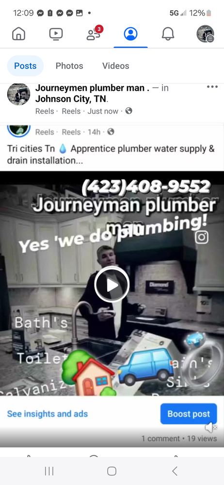 Slide of Journeyman plumber man