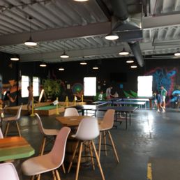 Ping pong, foot pool, shuffle board