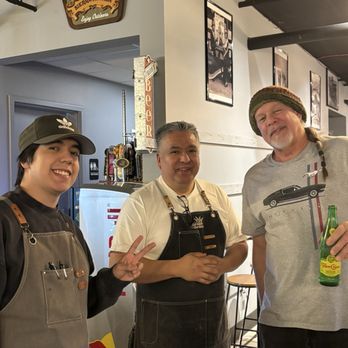The Grape & Grain - Owners Pablo and Pedro with open mic host Robert - Bars Near Me - Everett, Washington