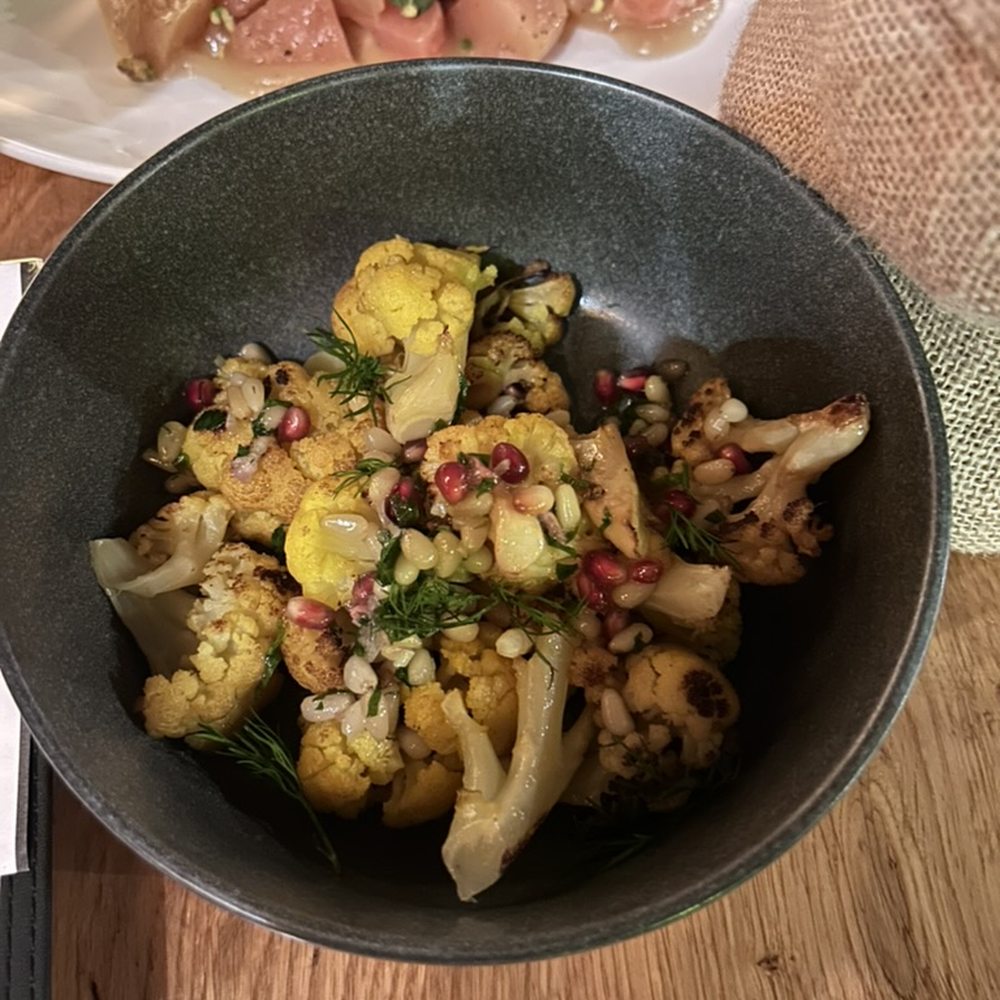 Amelie - Petit plats: Cauliflower (beet at top) - Wine Bars Near Me - Washington, DC, District of Columbia Amelie - Petit plats: Cauliflower (beet at top) - Wine Bars Near Me - Washington, DC, District of Columbia