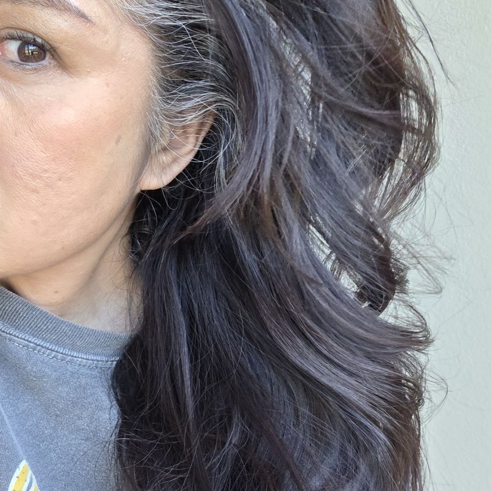 Kris De Guzman Hair - Grays coming through. Not wanting to commit to this just yet... - Hair Stylists Near Me - Henderson, Nevada Kris De Guzman Hair - Grays coming through. Not wanting to commit to this just yet... - Hair Stylists Near Me - Henderson, Nevada