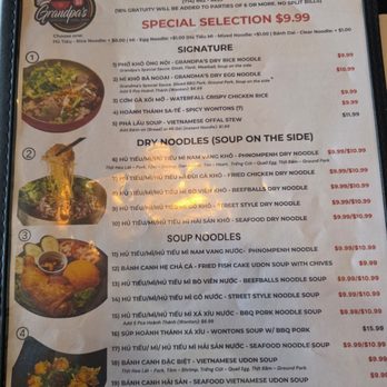 Grandpa's Kitchen - Grill Bar 168 - Menu as of 07/24/26 - Vietnamese Near Me - Garden Grove, California