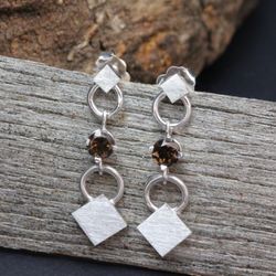 Marie Jewelers - Silver and Quartz Earrings by Opal Clay Creations