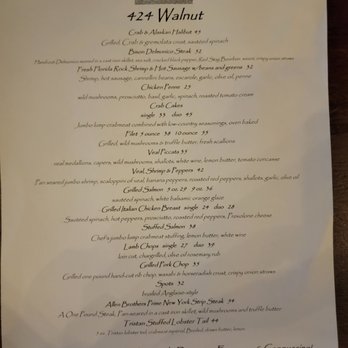 424 Walnut - Menu - Italian Near Me - Sewickley, Pennsylvania
