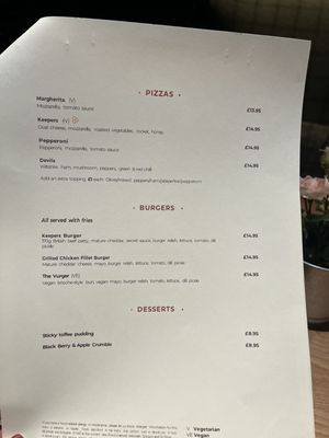 Menu photo 4 Keepers Lounge Bar & Kitchen London, XGL