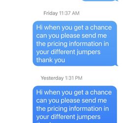 Hot Jumps Inflatables - Text conversation
