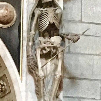 Truro Cathedral - Figure of death, monument of John and Philippa Robartes. - Churches Near Me - Truro, CON