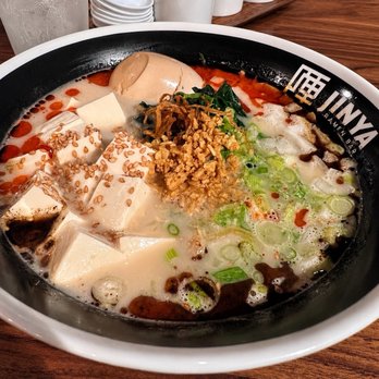 JINYA Ramen Bar - Union Station - Creamy V bowl - Ramen Near Me - Denver, Colorado JINYA Ramen Bar - Union Station - Creamy V bowl - Ramen Near Me - Denver, Colorado