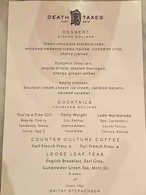 Menu photo 2 Death & Taxes Raleigh, NC