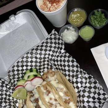 Tia Rosies Kitchen - Steak and chicken tacos with street corn. - Tacos Near Me - Hapeville, Georgia