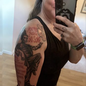 Distinked Tattoo - My matching skeleton from The Black Parade with lyrics from Disenchanted. - Tattoo Near Me - Knoxville, Tennessee Distinked Tattoo - My matching skeleton from The Black Parade with lyrics from Disenchanted. - Tattoo Near Me - Knoxville, Tennessee