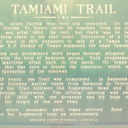 Buchan Airport Park - Backside of Historical Marker about road to Miami (Tamiami Trail)