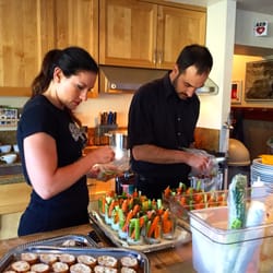 S+S Gastro Grub Catering at Muir Beach Community Center preparing hits d'oeuvres