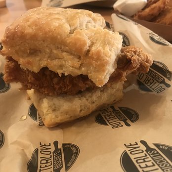 Butterlove Dinnerhouse - Honey Love biscuit, fried green tomatoes. - Bars Near Me - Amarillo, Texas