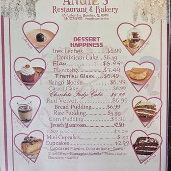 Angie's Café & Bakery - Dessert Menu - Bakeries Near Me - Metuchen, New Jersey