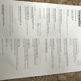 Assemble - Menu - New American Near Me - Richmond, California