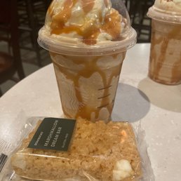 Caramel frap & rice crispy treat Caramel frap & rice crispy treat