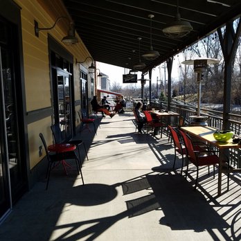 Hopscotch Coffee - long outdoor patio - Coffee Roasteries Near Me - Bloomington, Indiana