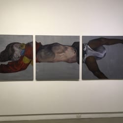 Prospect Gallery - Pedro Shi's Platypus is a triptych composed of 3 drowned refugee children.