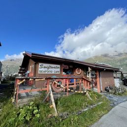Exterior outside entrance of Swift Water Seafood Cafe - Outside - Whittier, Alaska Exterior outside entrance of Swift Water Seafood Cafe - Outside - Whittier, Alaska