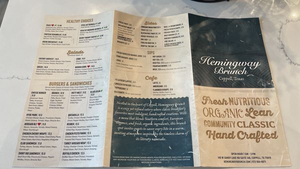 Menu photo 2 Hemingway Brunch Coppell, TX