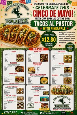 Menu photo 1 Taqueria Los Rancheros Passaic, NJ