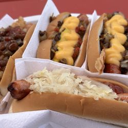Wasses Hot Dogs - Kraut, cheese and western dogs