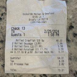 Berthelot Crawfish - They're overpriced. $4 per sausage? $2 for every pair of corn and potato? Sheesh.