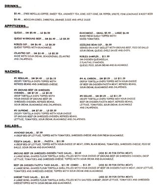 Menu photo 2 Robles Mexican Restaurant Centerville, TX