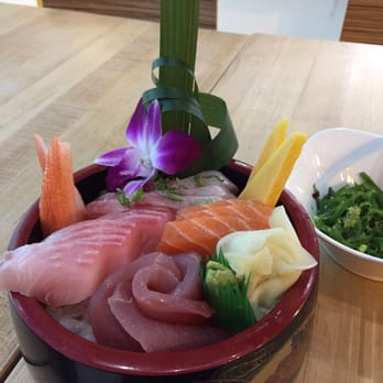 Ryo Sushi - Chirashi with pretty flower! - Sushi Bars Near Me - Chicago, Illinois Ryo Sushi - Chirashi with pretty flower! - Sushi Bars Near Me - Chicago, Illinois
