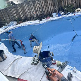 Black Stone Pool Plastering - Crew hard at work doing what they do best very talented work. - Pool & Hot Tub Service Near Me