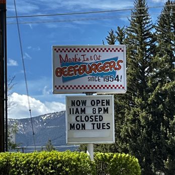 Mark's In and Out - Sign out front - Burgers Near Me - Livingston, Montana