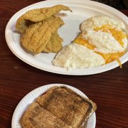 Photo of Kings Family Restaurant & Catering - Newark, NJ, United States. Fresh Fish with Eggs and Starch and Toast
