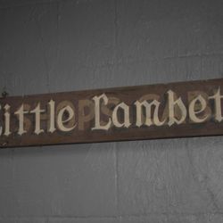 Camp McDowell - Older cabins Little Lambeth sign, Girl's side.