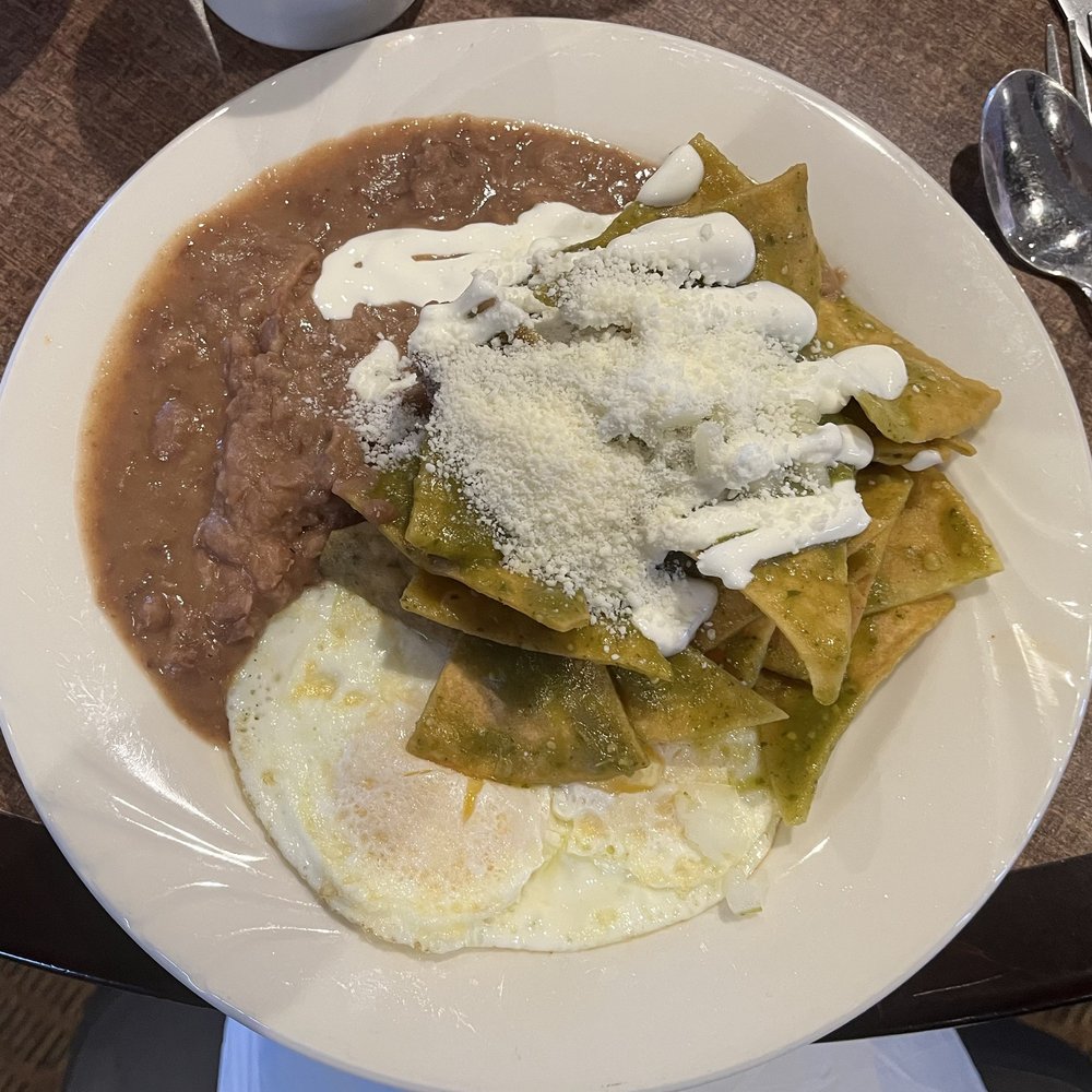 Almansor Grill - Chilaquiles Plate with green sauce - American Near Me - Alhambra, California