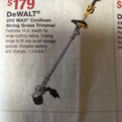 Woodland True Value - De Walt grass trimmer