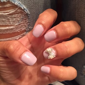 Bloomy Nails - Shellac with bow ~ - Waxing Near Me - Markham, Ontario