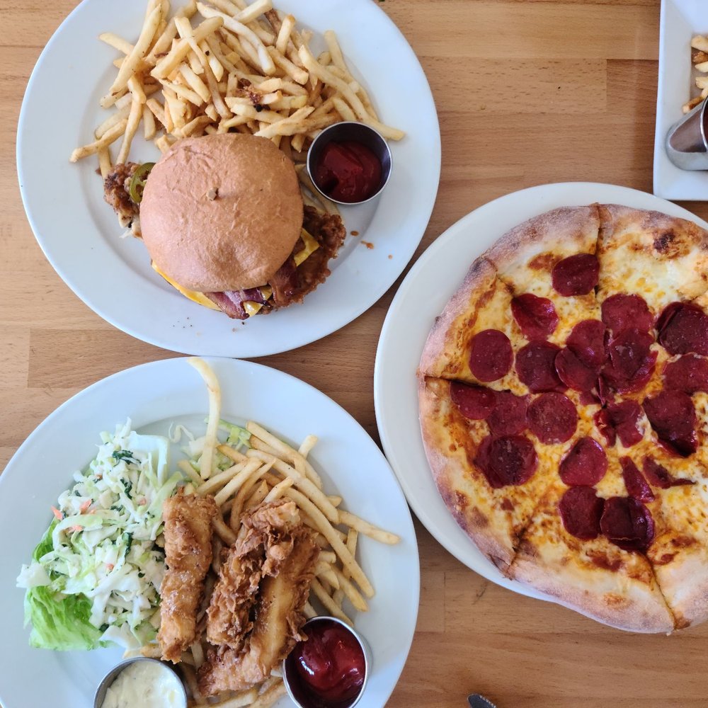 Turn 12 - Chicken burger,kids pizza, fried cod and fries. - American Near Me - Monterey, California Turn 12 - Chicken burger,kids pizza, fried cod and fries. - American Near Me - Monterey, California