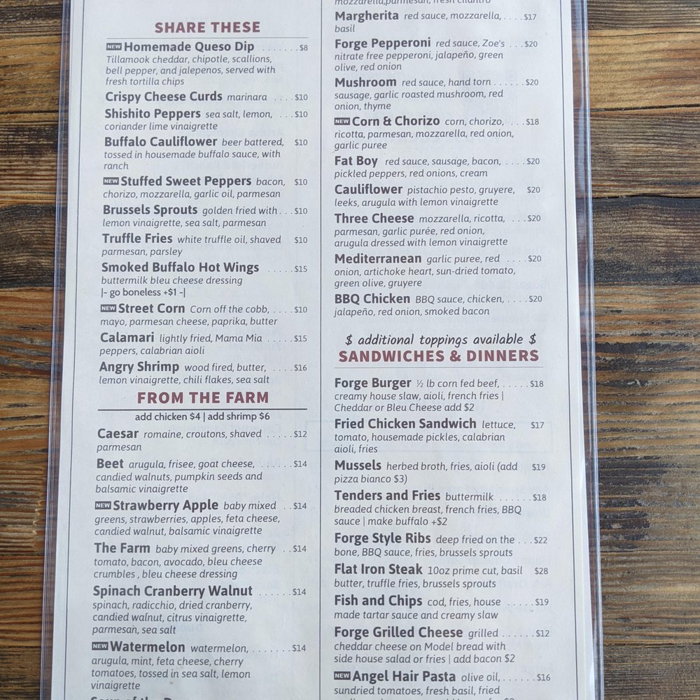Forge Pizza - Menu at Forge Pizza - Pizza Near Me - Napa, California Forge Pizza - Menu at Forge Pizza - Pizza Near Me - Napa, California