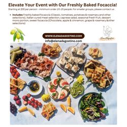 Elena D'Agostino - Elevate your event with our freshly baked focaccia!